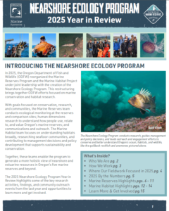 First Page of the nearshore ecology program year in review 