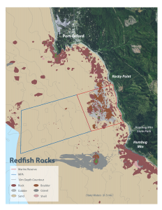 Seafloor habitat map for Redfish Rocks Marine Reserve